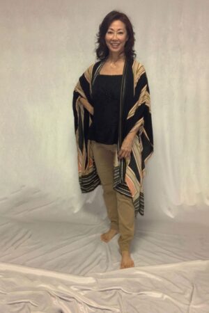 Amazon Kimono black and cream stripes