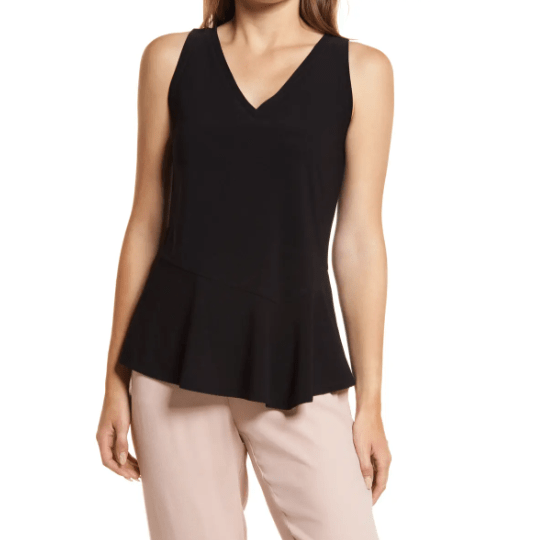 black sleeveless loft top similar from nordstrom