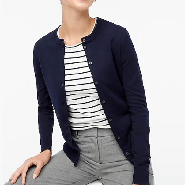 classic cotton cardigan navy blue