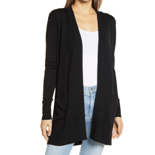 open front black cardigan nordstrom