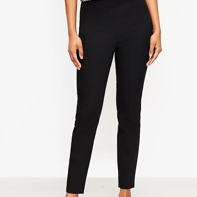 regular slim pants in black by loft