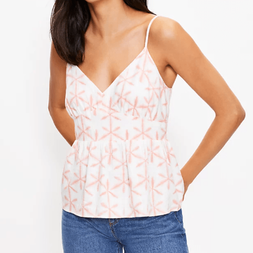 star tie dye peplum cami pink