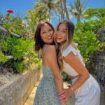 Boho green ditsy floral mini spaghetti strap high waist flared hem and boho white crop top and skirt