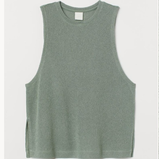 TANK TOP SWEATER IN GREEN H&M