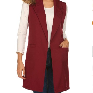 amazon showyoo longsleeve duster trench vest