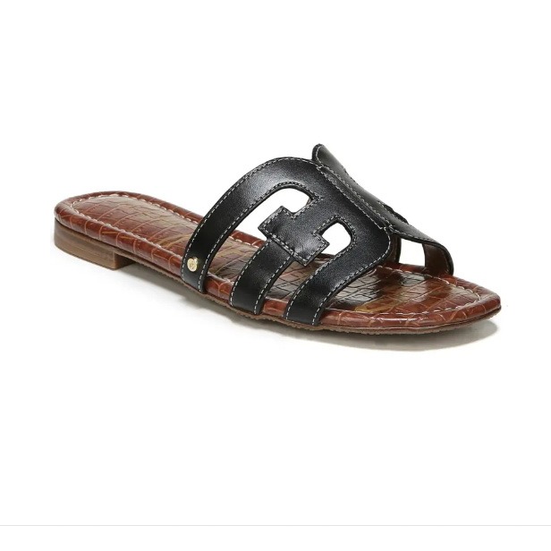 bay cutout slide sandal black