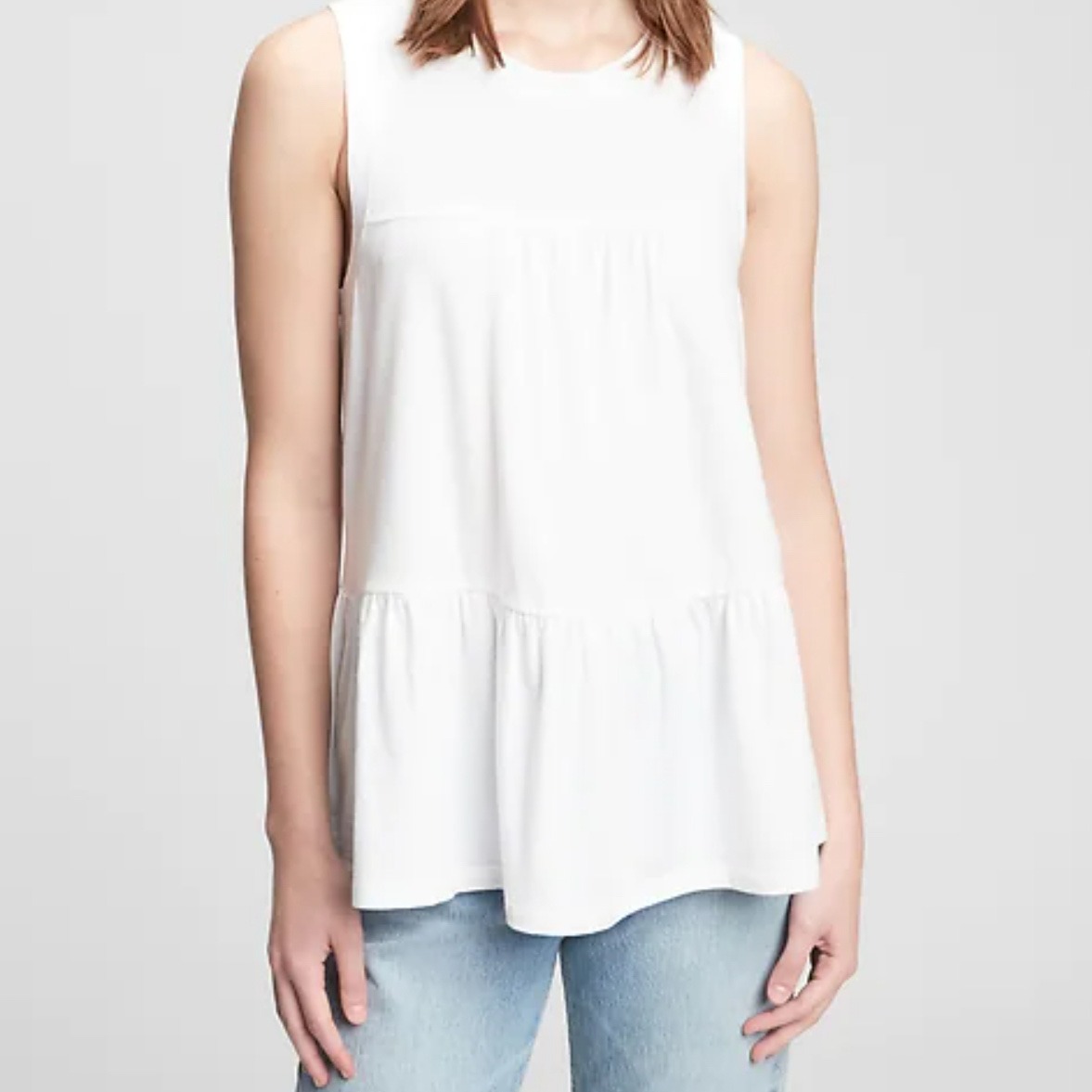 white peplum tank gap f