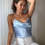 light blue halter top