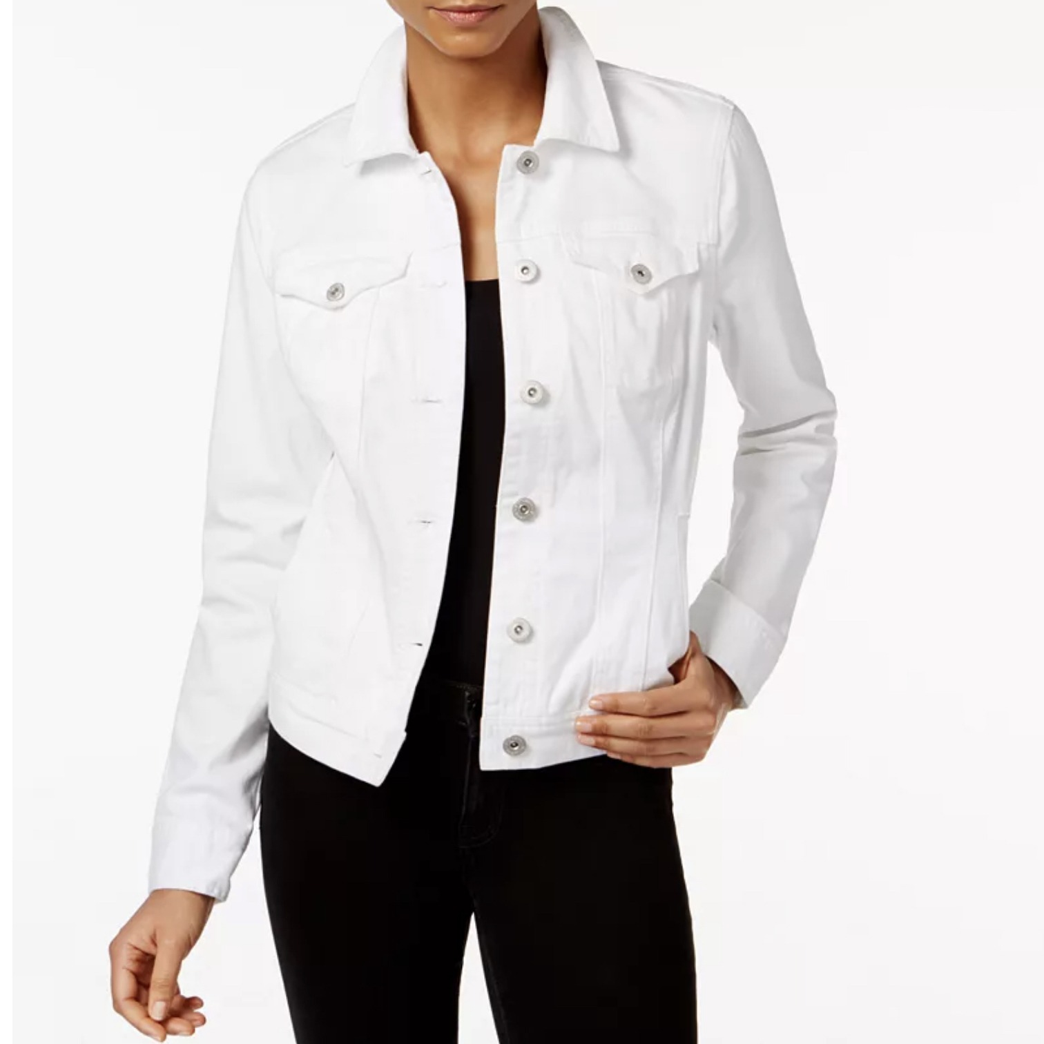 white jeans jacket