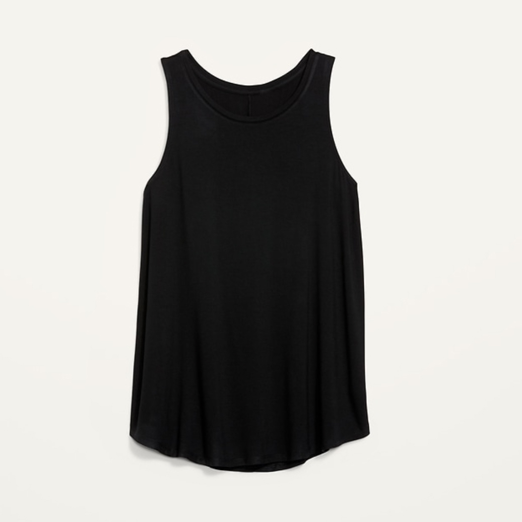 Luxe High-Neck Swing Top Black