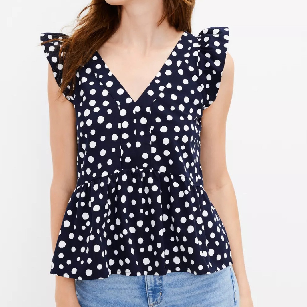 Dot Flutter Peplum Top