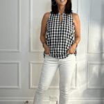summer clothes for work casual wear in black and white gingham