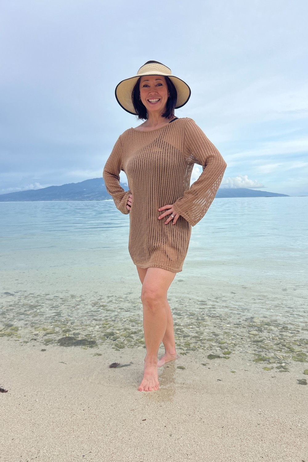 swimsuit cover-up brown